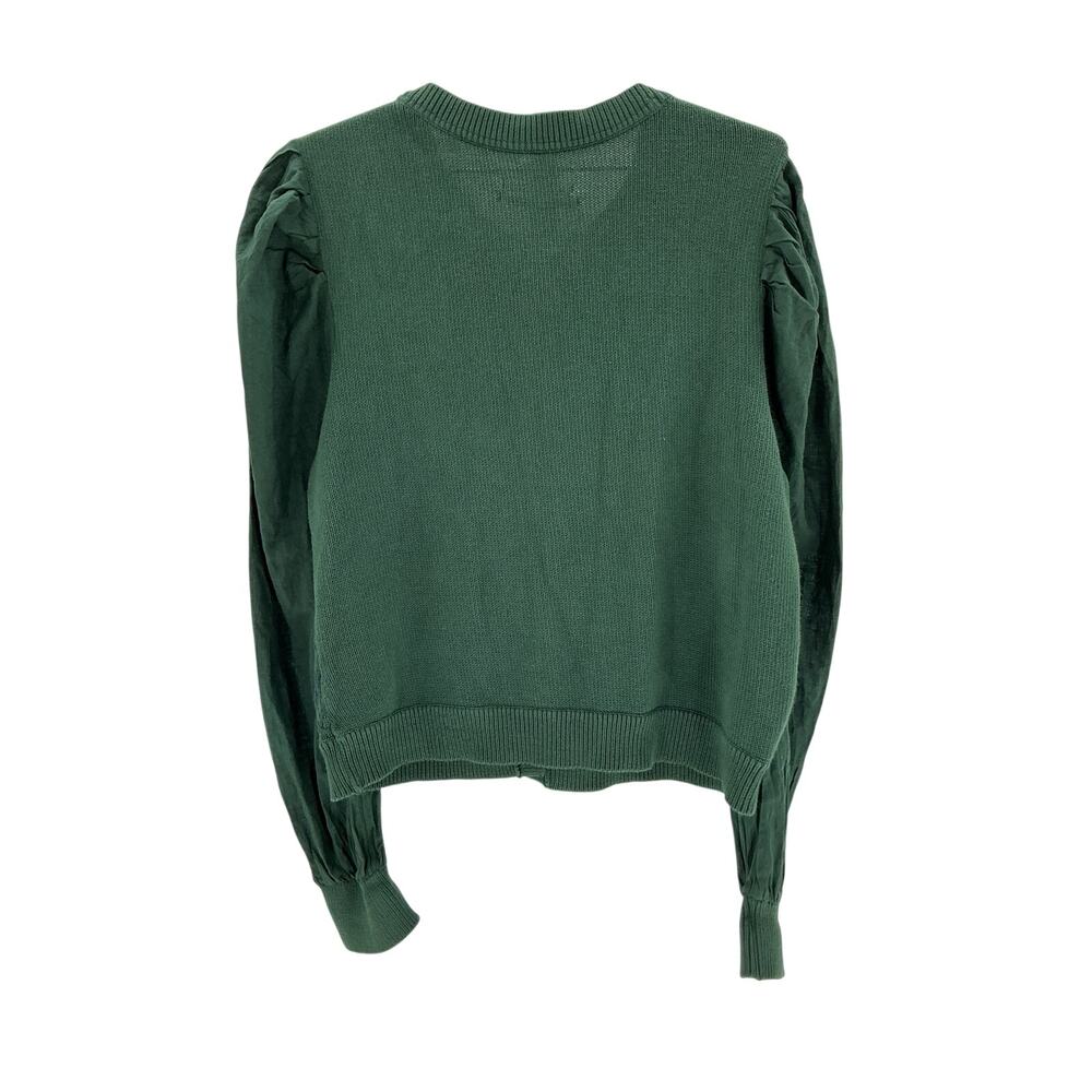 Anthropologie By Anthropologie Green Mixed Media Cardigan Size L - Picture 3 of 4